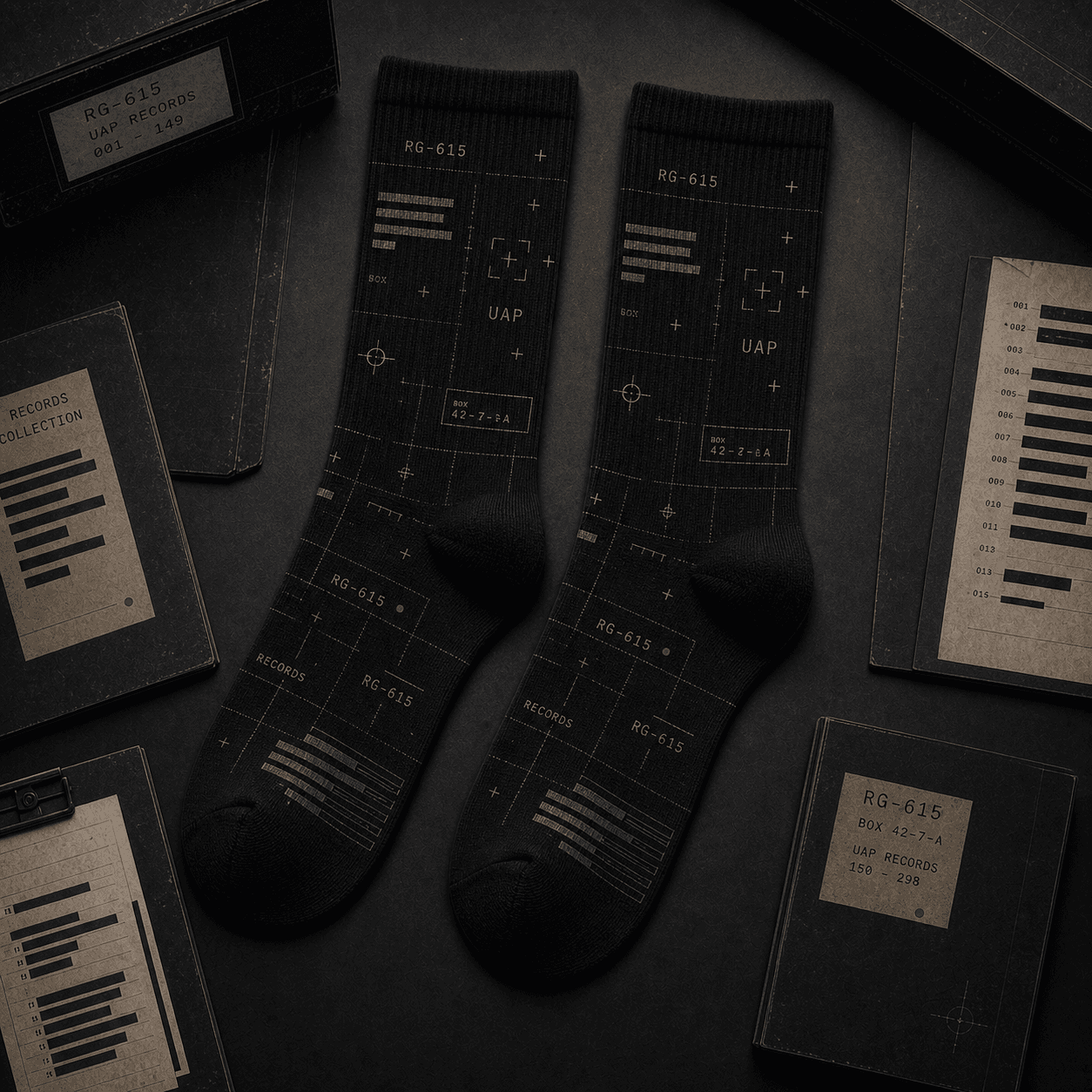 Records Collection Crew Socks mockup