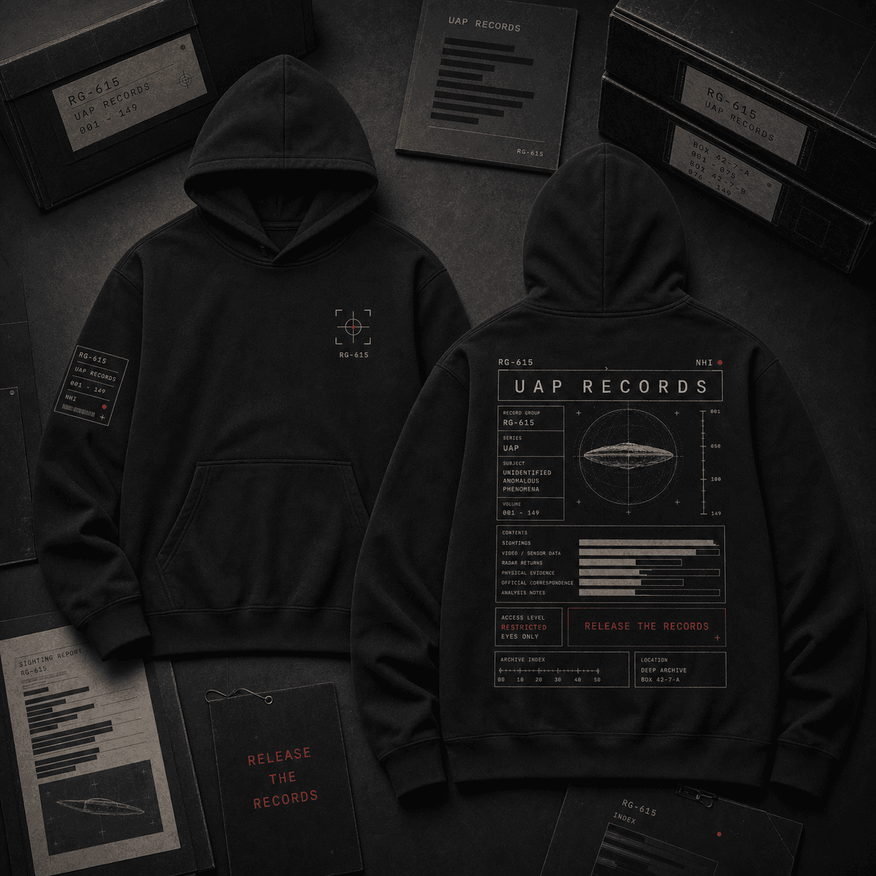RG-615 Records Hoodie mockup