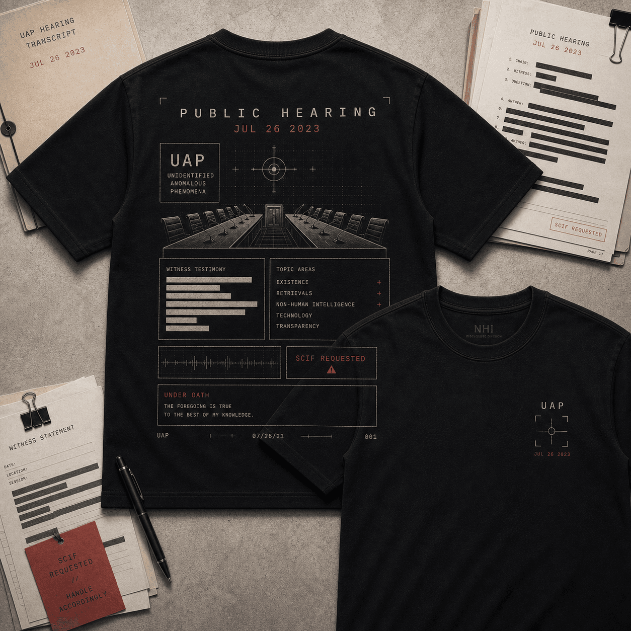 Public Hearing Tee mockup